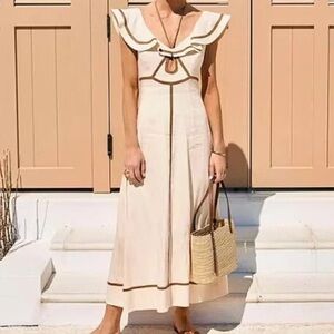 ANTONIO MELANI Cream Midi Dress